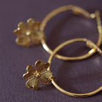 Petites Créoles Léon Or Trèfles Boucles d'oreilles Monsieur Simone