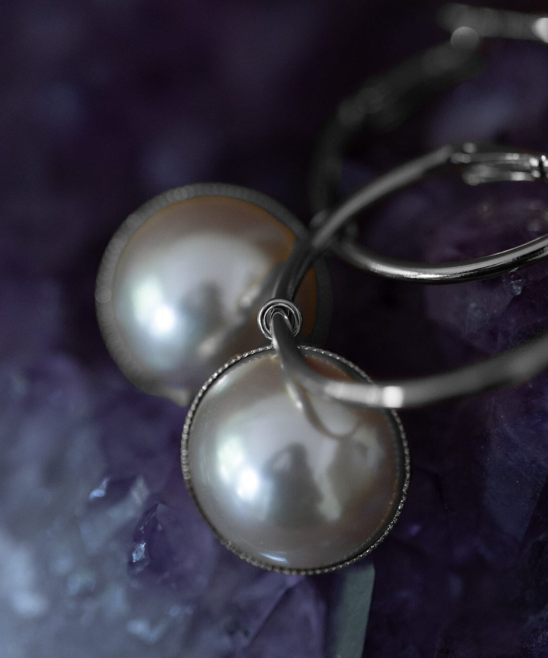 Petites Créoles Nélya Argent Perles Boucles d'Oreilles Monsieur Simone