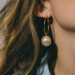 Petites Créoles Nélya Argent Perles Boucles d'Oreilles Monsieur Simone