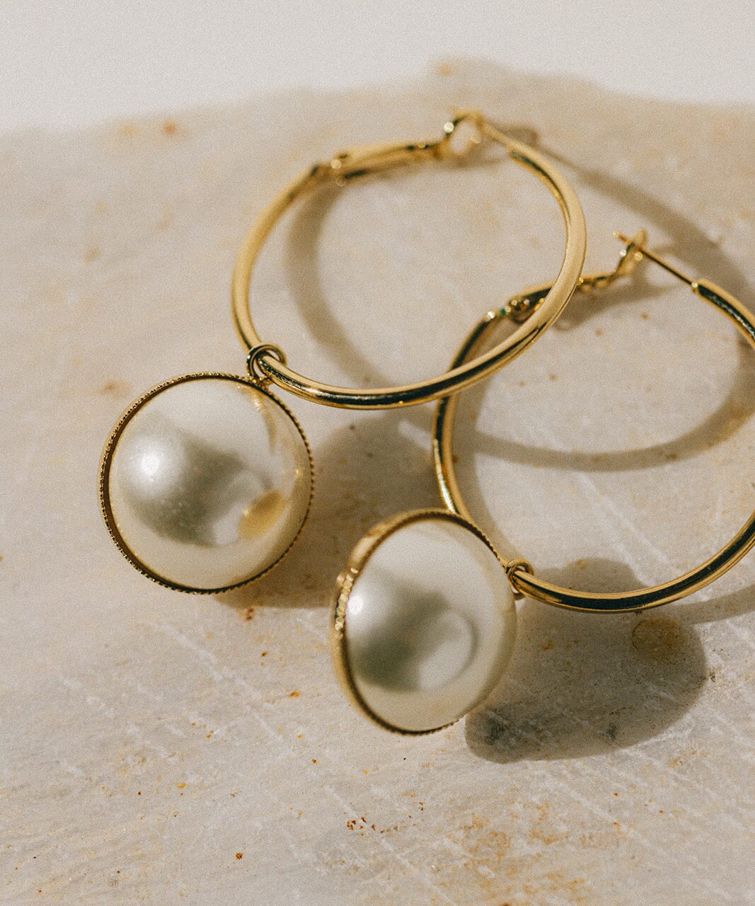 Petites Créoles Nélya Or Perles Boucles d'Oreilles Monsieur Simone