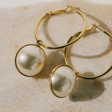 Petites Créoles Nélya Or Perles Boucles d'Oreilles Monsieur Simone