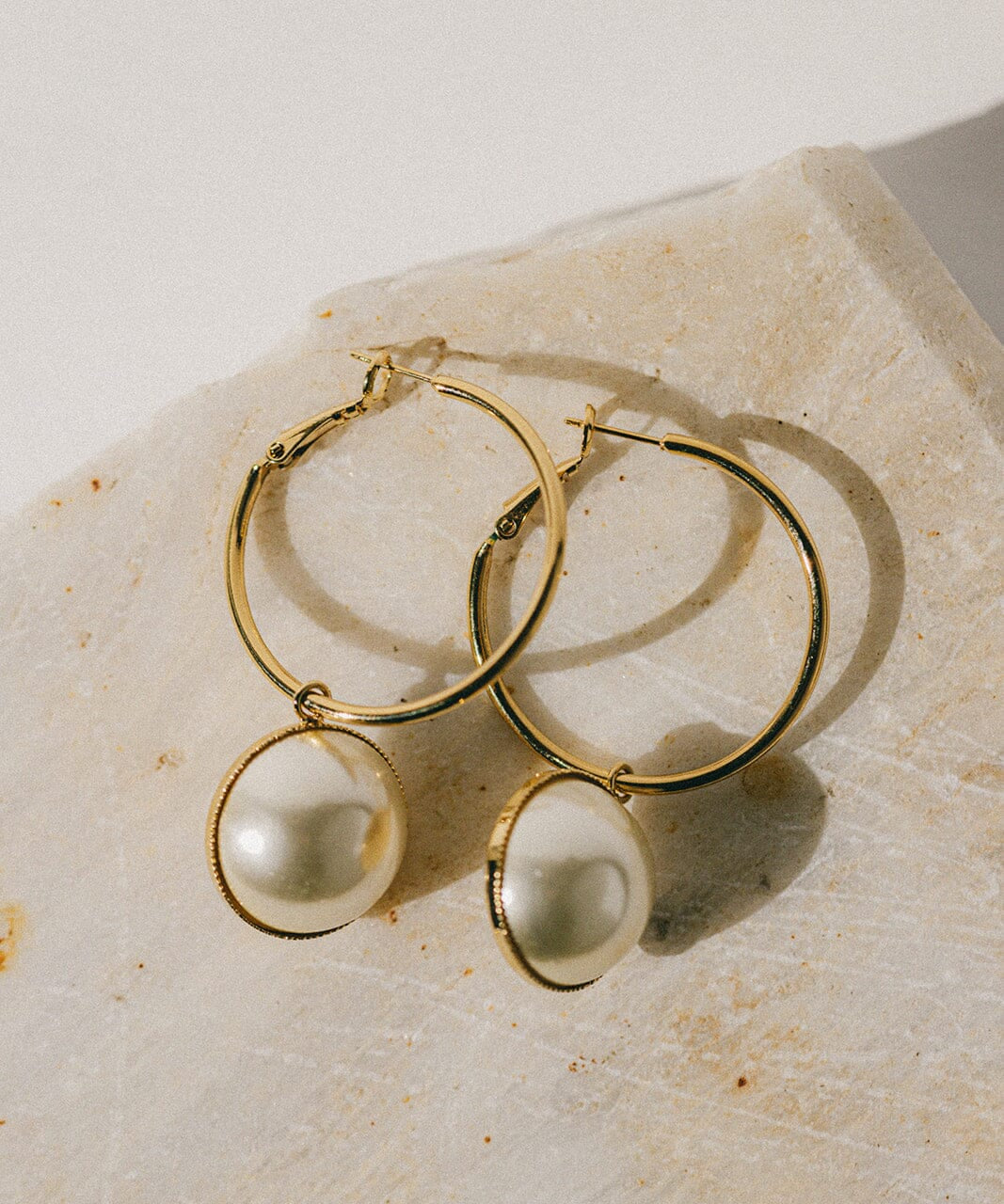 Petites Créoles Nélya Or Perles Boucles d'Oreilles Monsieur Simone