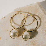 Petites Créoles Nélya Or Perles Boucles d'Oreilles Monsieur Simone