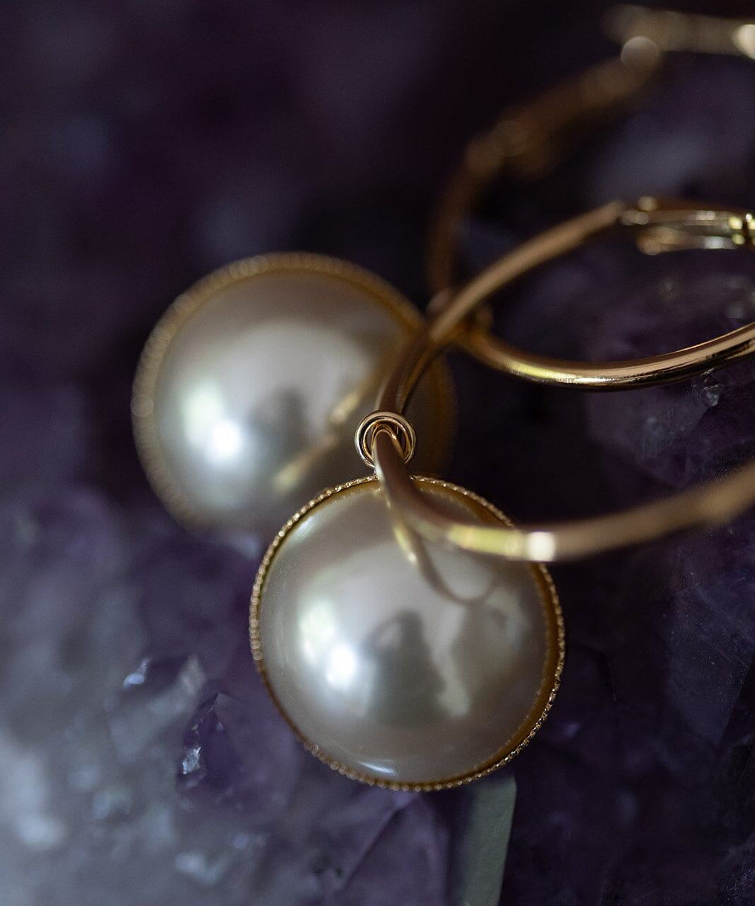 Petites Créoles Nélya Or Perles Boucles d'Oreilles Monsieur Simone