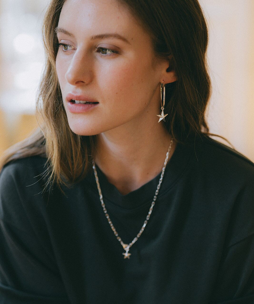 Petites Créoles Raoul Argent Étoiles Boucles d'oreilles Monsieur Simone