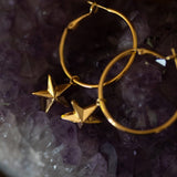 Petites Créoles Raoul Or Étoiles Boucles d'oreilles Monsieur Simone