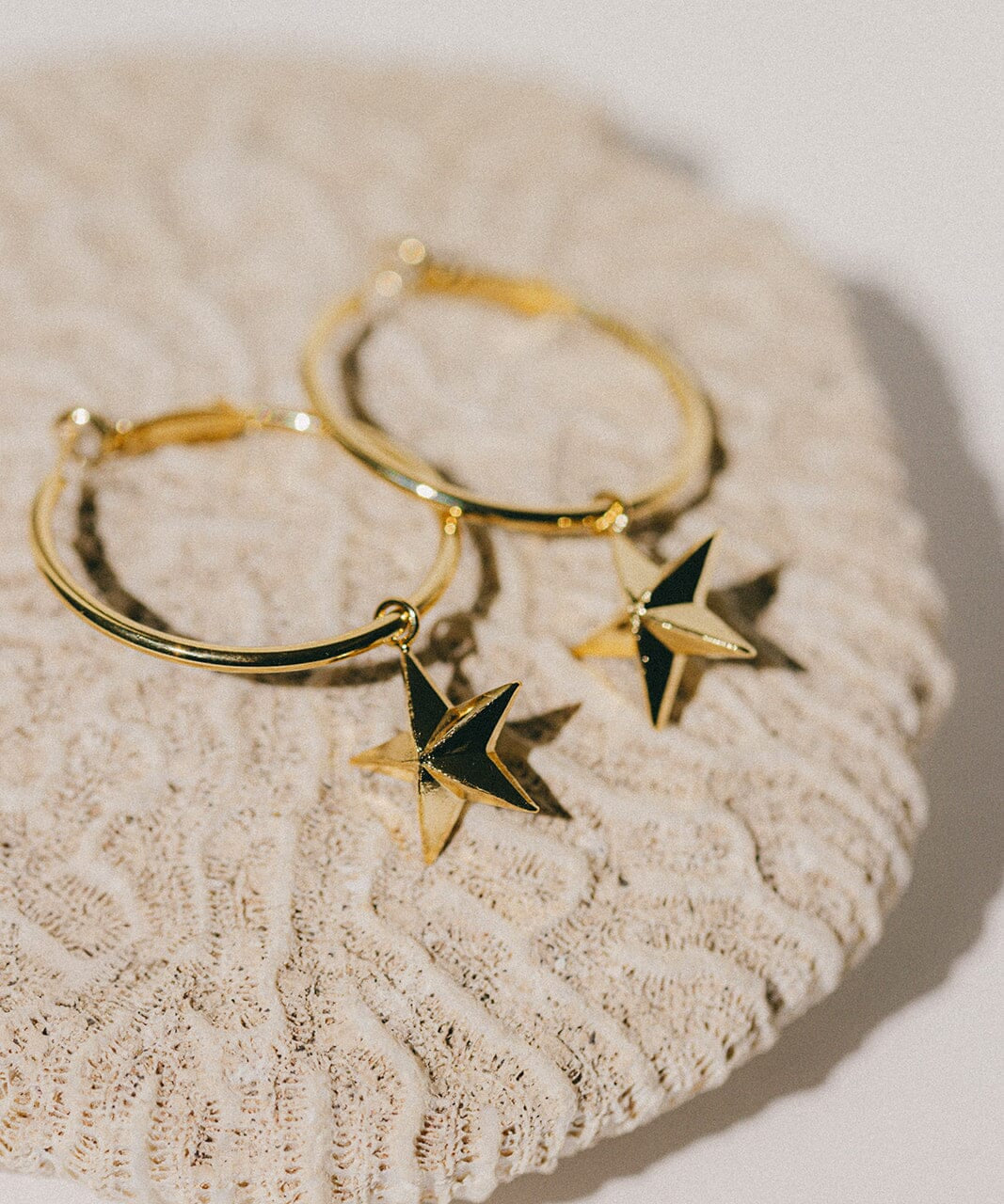 Petites Créoles Raoul Or Étoiles Boucles d'oreilles Monsieur Simone