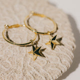 Petites Créoles Raoul Or Étoiles Boucles d'oreilles Monsieur Simone