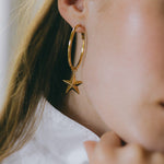 Petites Créoles Raoul Or Étoiles Boucles d'oreilles Monsieur Simone