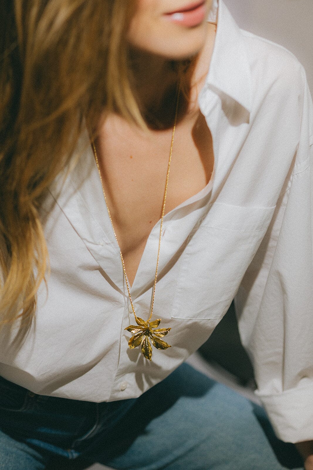 Sautoir Chloris Argent Fleur Colliers Monsieur Simone