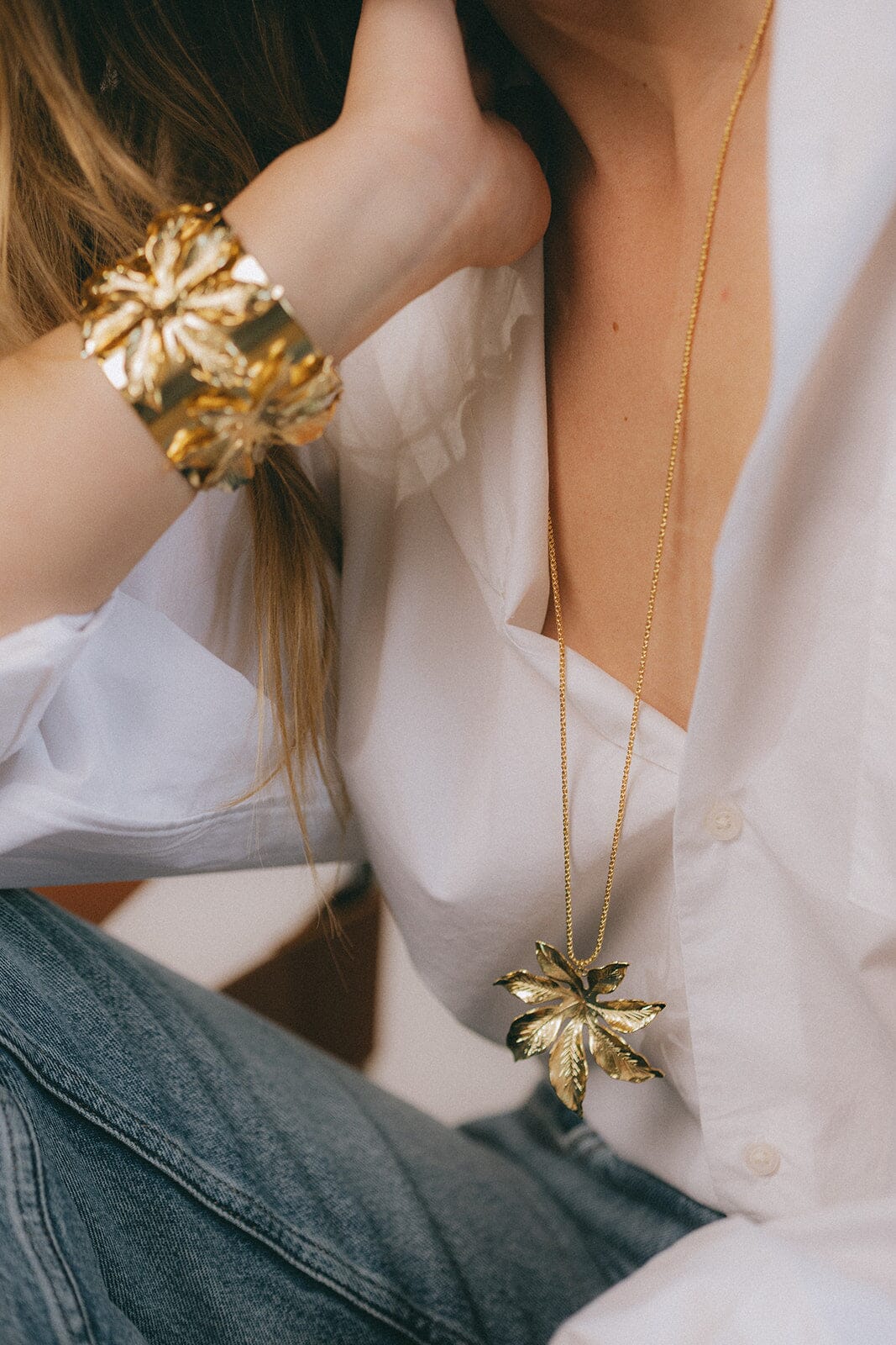 Sautoir Chloris Argent Fleur Colliers Monsieur Simone