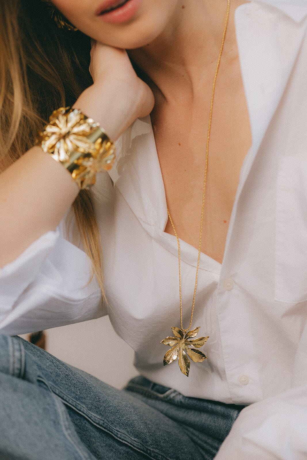 Sautoir Chloris Or Fleur Colliers Monsieur Simone