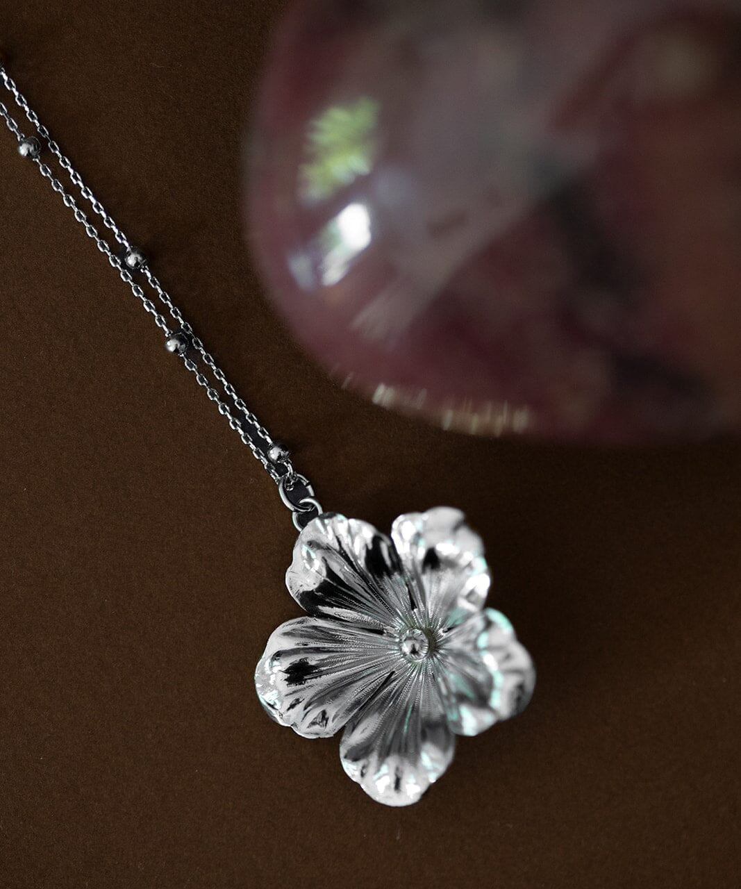 Sautoir Gaïa Argent Fleur Colliers Monsieur Simone