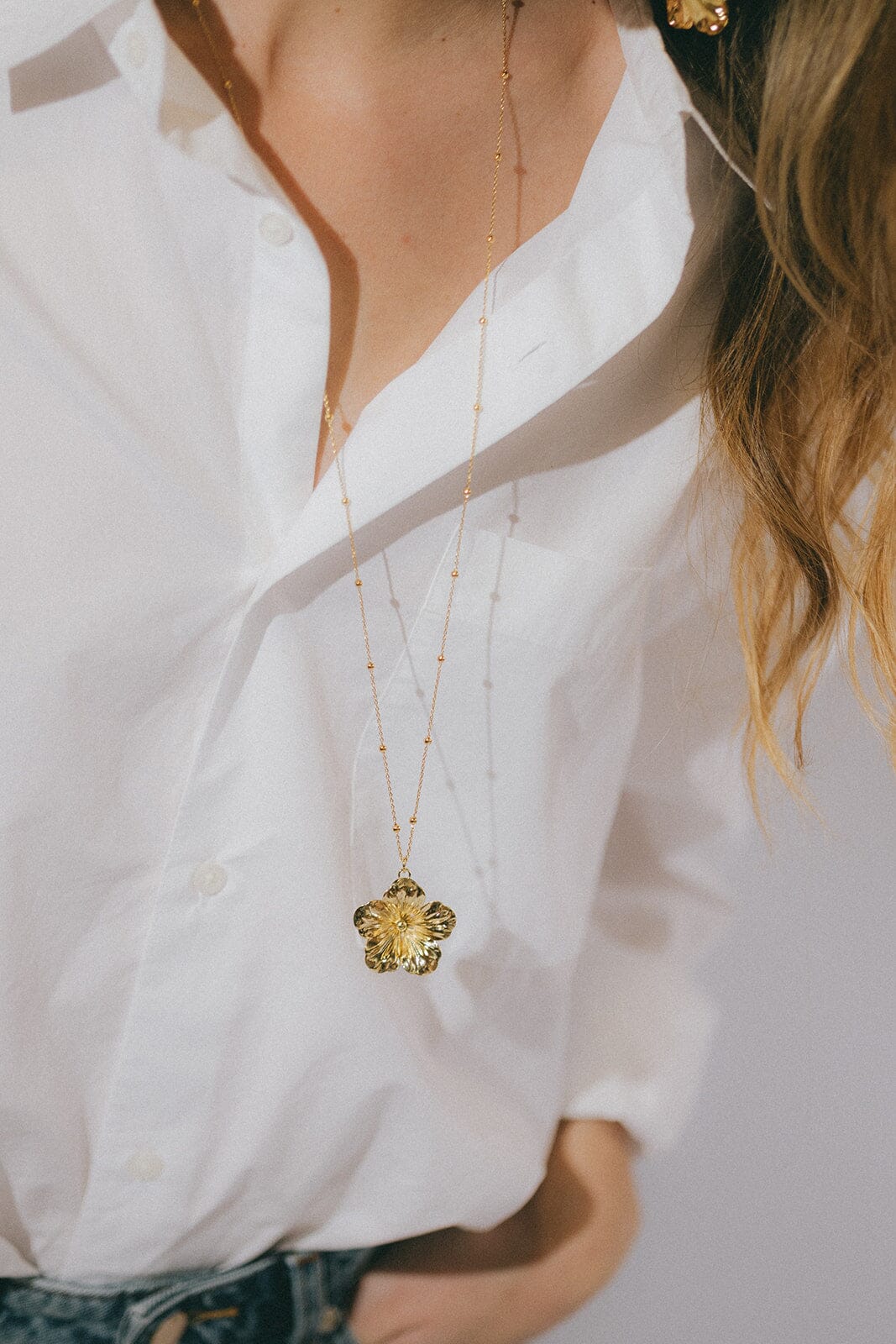 Sautoir Gaïa Argent Fleur Colliers Monsieur Simone