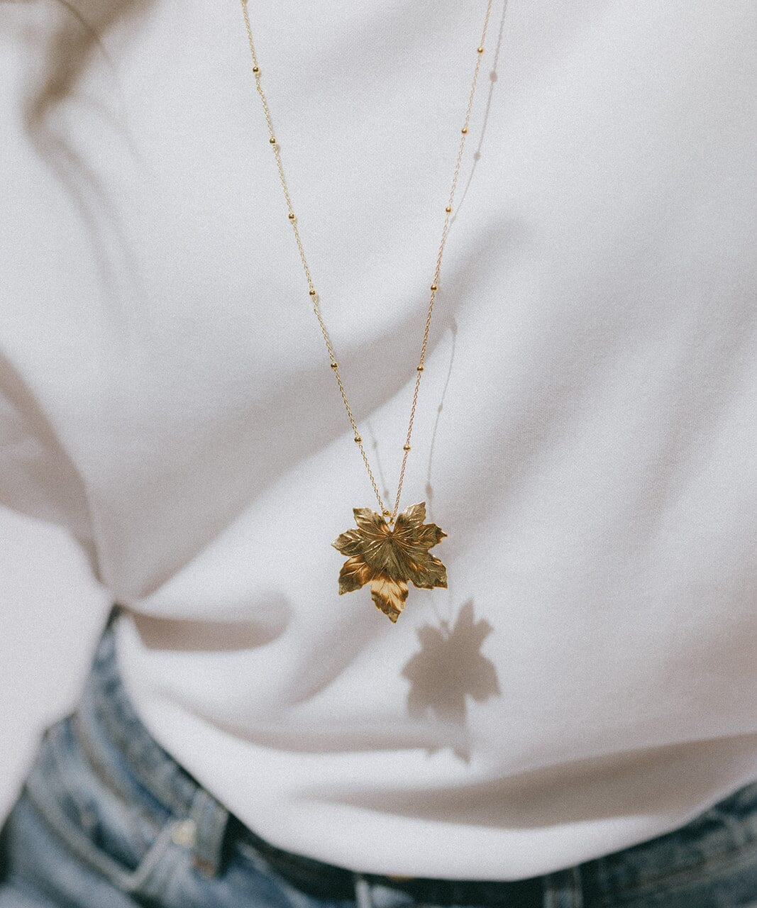 Sautoir Héra Argent Feuille Colliers Monsieur Simone