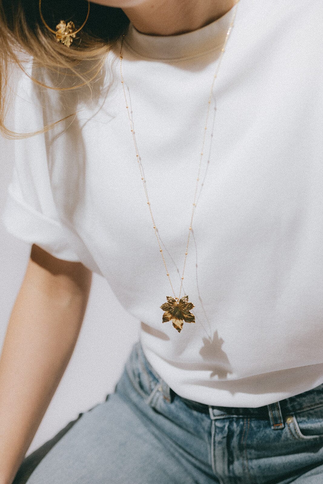 Sautoir Héra Argent Feuille Colliers Monsieur Simone