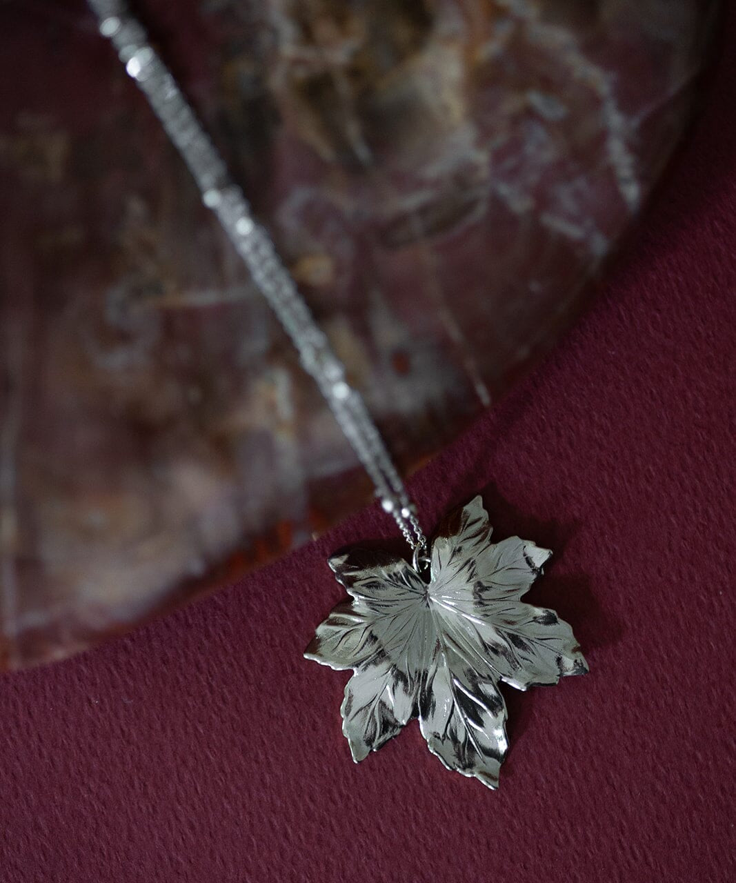 Sautoir Héra Argent Feuille Colliers Monsieur Simone