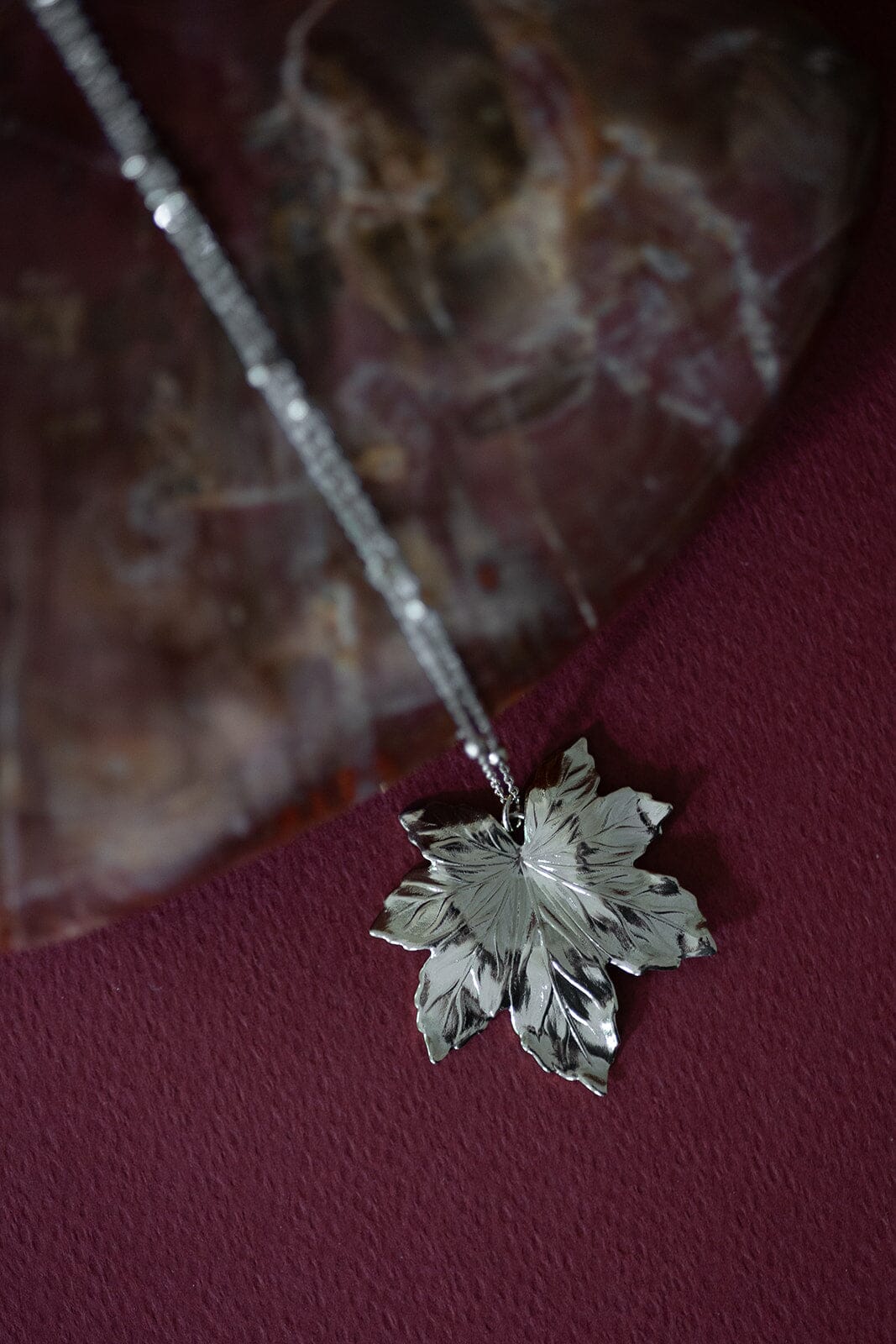 Sautoir Héra Argent Feuille Colliers Monsieur Simone