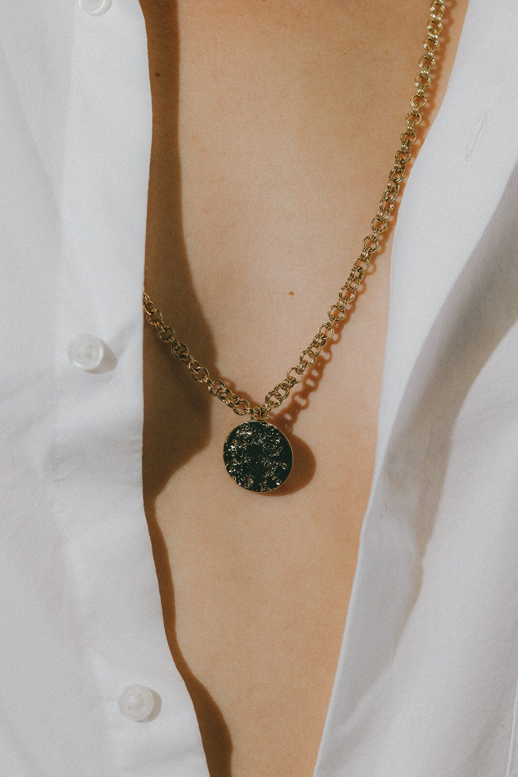 Sautoir Hestia Argent Rond Martelé Colliers Monsieur Simone