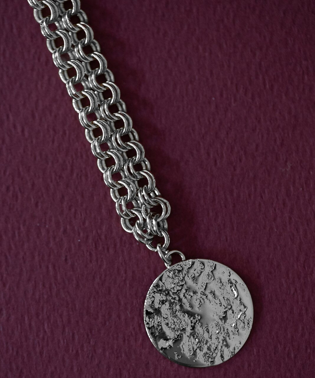 Sautoir Hestia Argent Rond Martelé Colliers Monsieur Simone