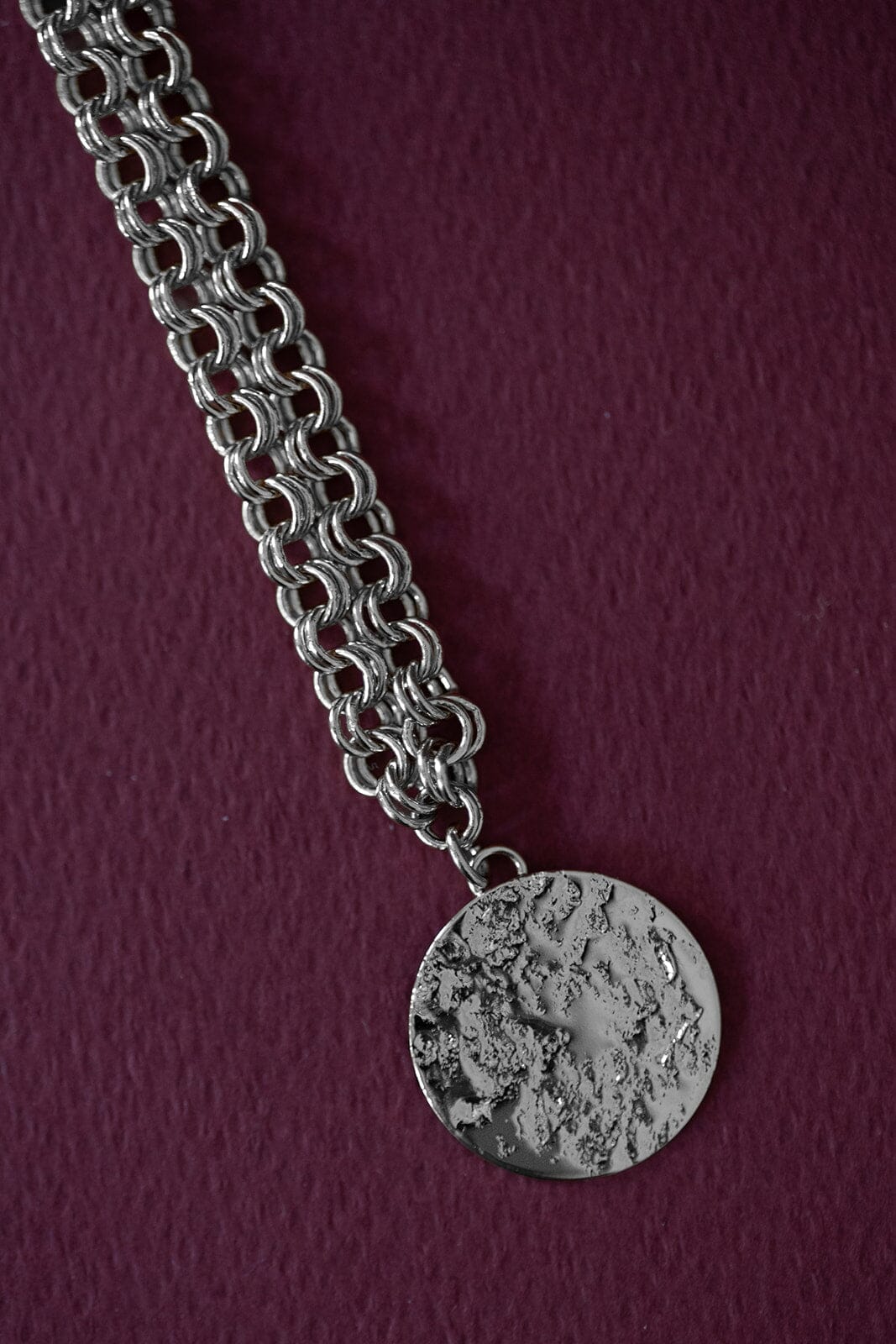 Sautoir Hestia Argent Rond Martelé Colliers Monsieur Simone