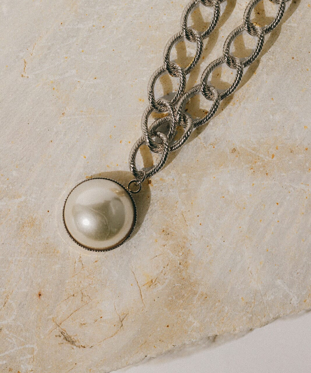 Sautoir Nélya Argent Perle Colliers Monsieur Simone