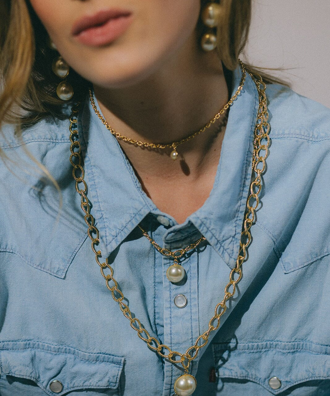 Sautoir Nélya Argent Perle Colliers Monsieur Simone