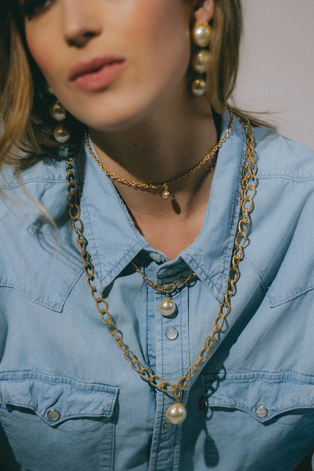 Sautoir Nélya Or Perle Colliers Monsieur Simone