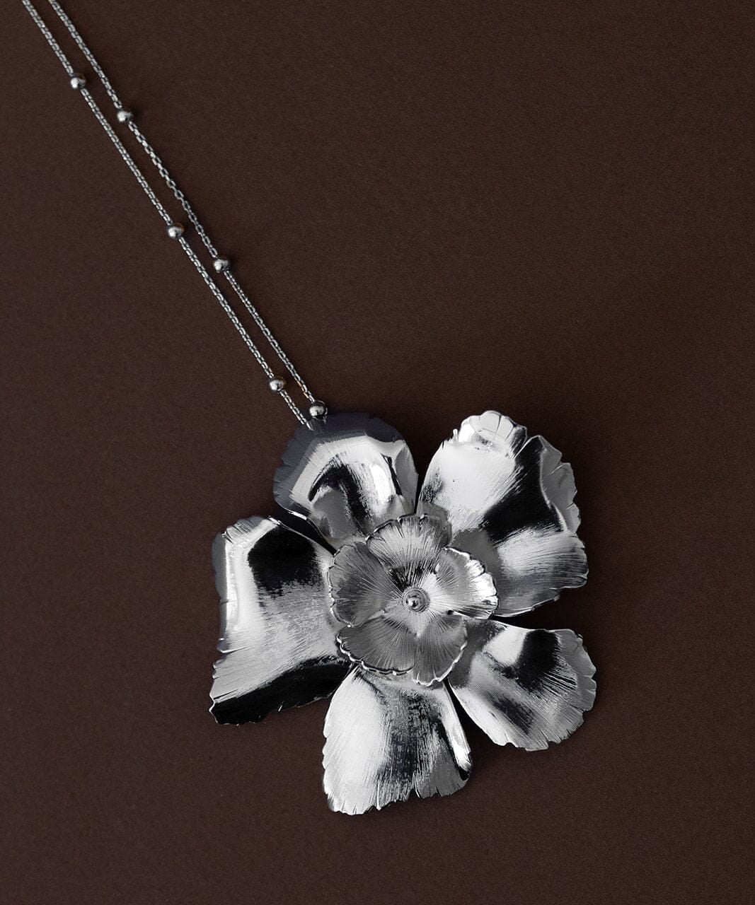 Sautoir Orphée Argent Fleurs Colliers Monsieur Simone