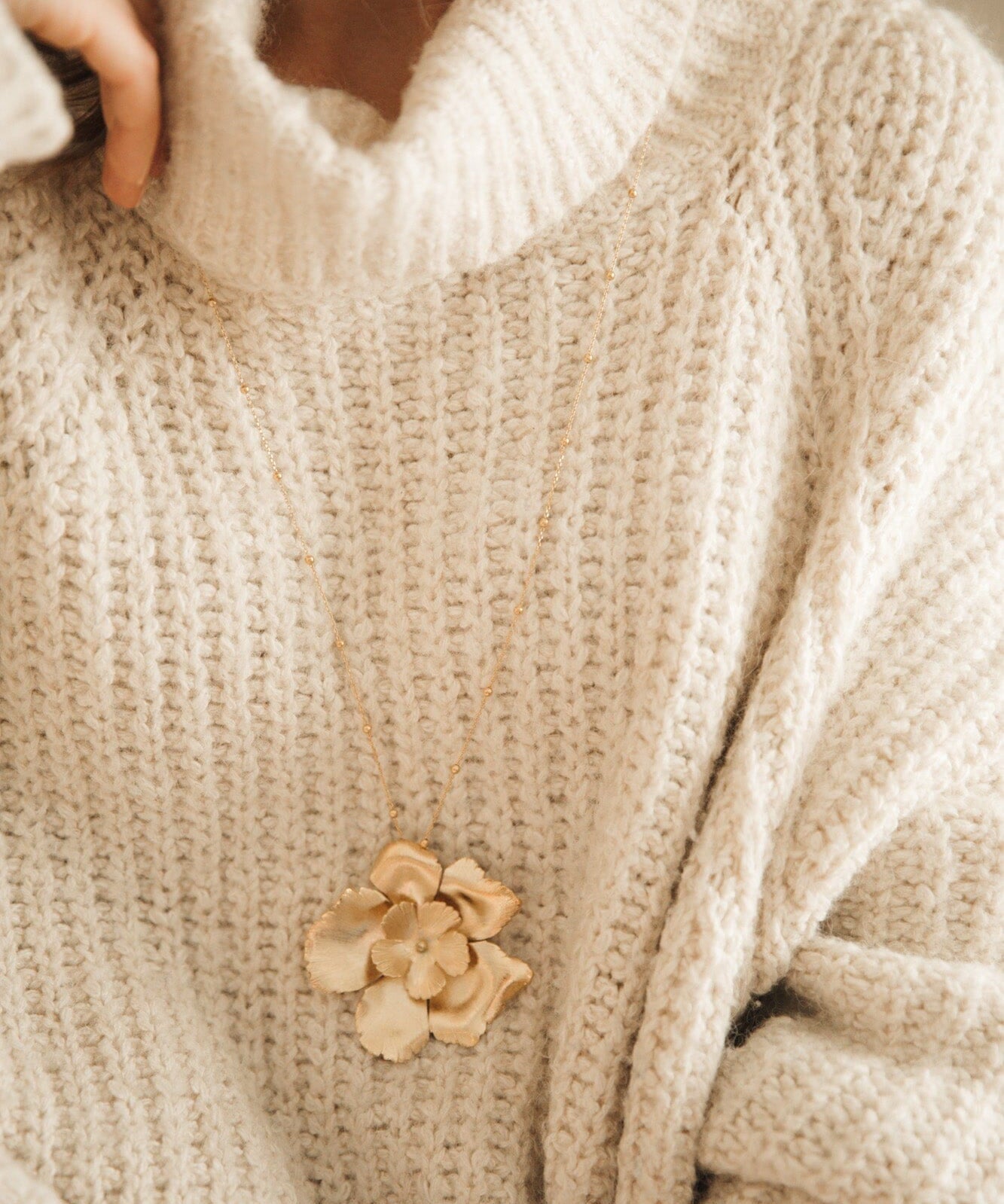 Sautoir Orphée Argent Fleurs Colliers Monsieur Simone