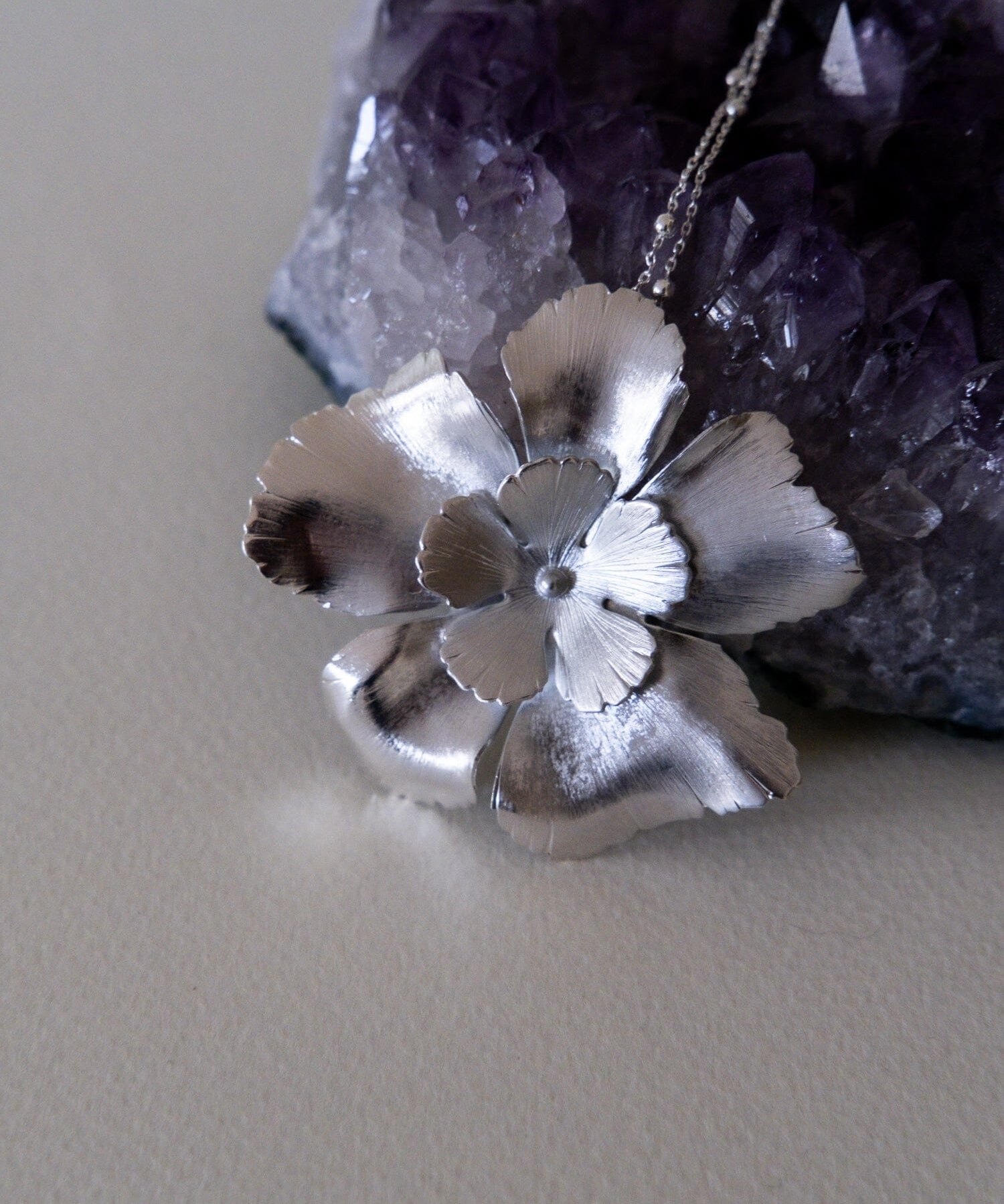 Sautoir Orphée Argent Fleurs Colliers Monsieur Simone