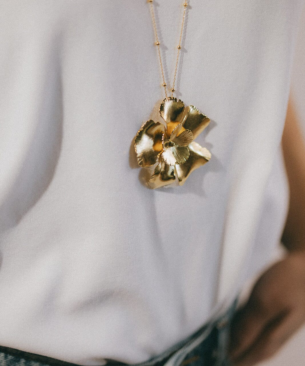 Sautoir Orphée Or Fleurs Colliers Monsieur Simone