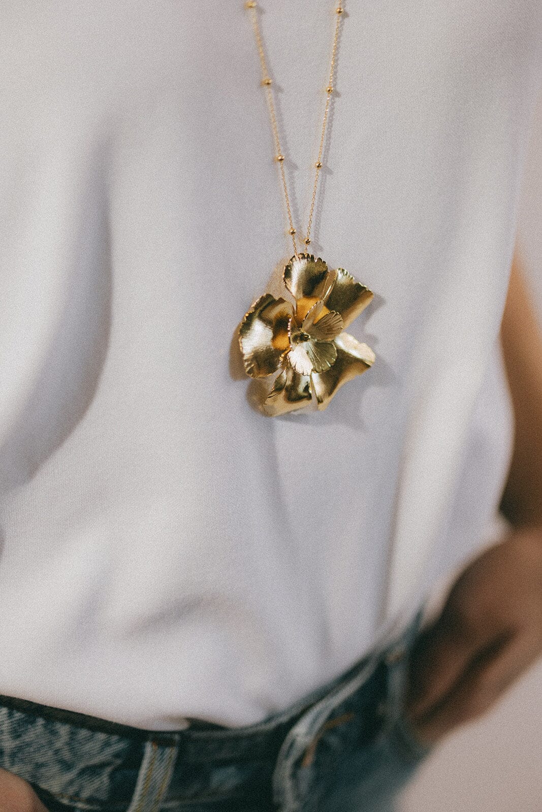 Sautoir Orphée Or Fleurs Colliers Monsieur Simone