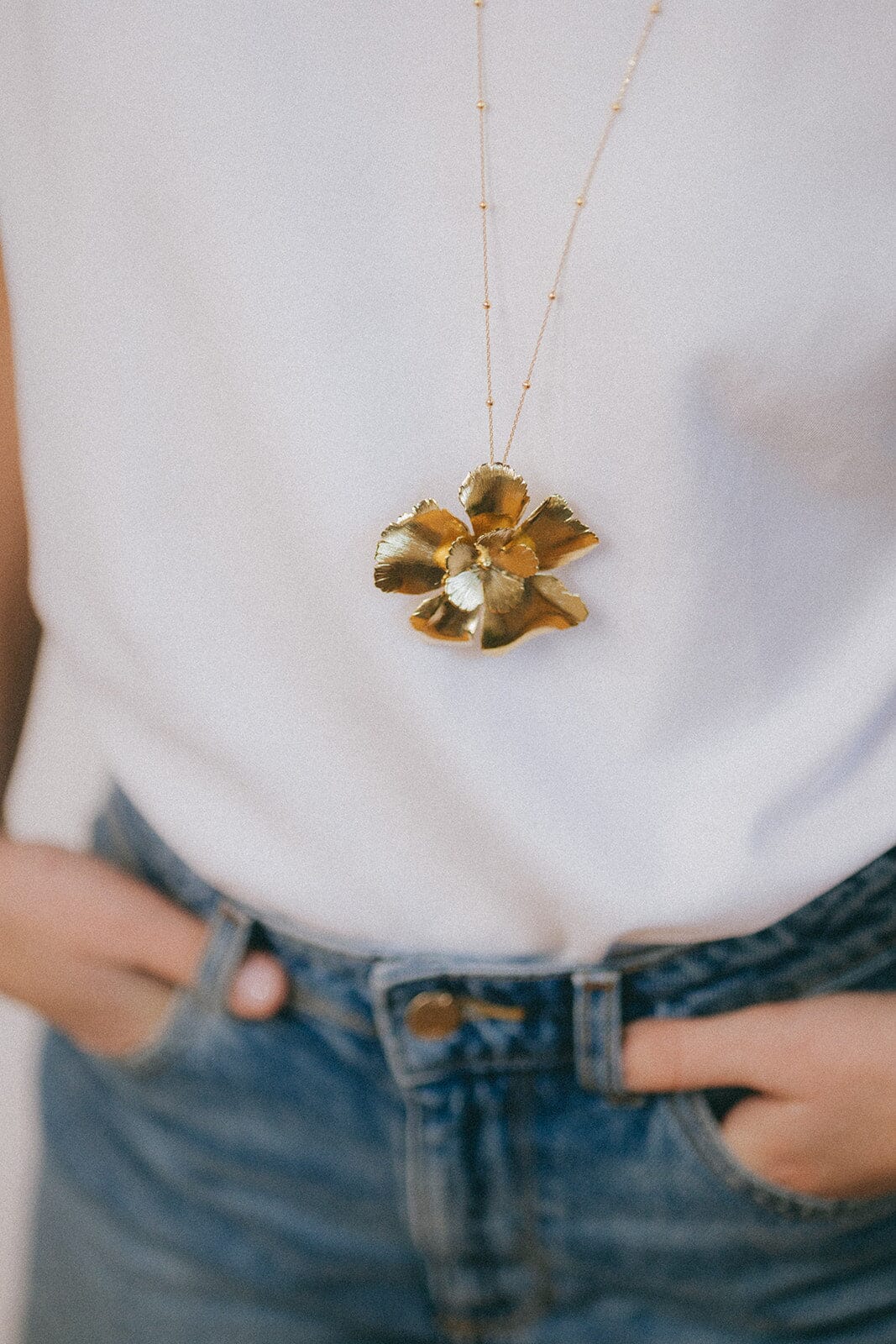 Sautoir Orphée Or Fleurs Colliers Monsieur Simone