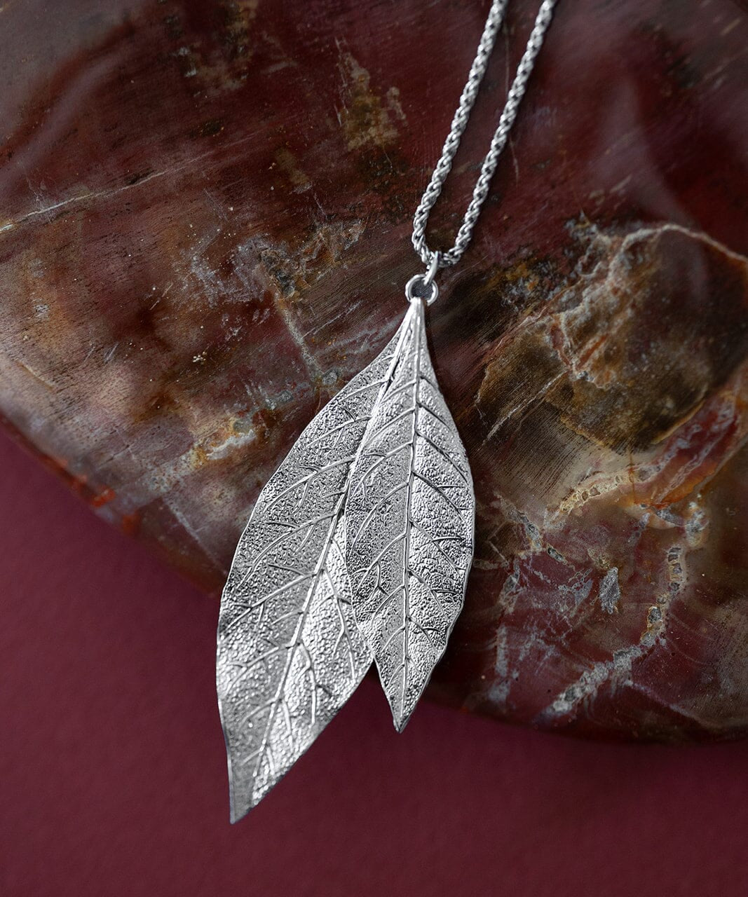 Sautoir Thalie Argent Feuilles Colliers Monsieur Simone