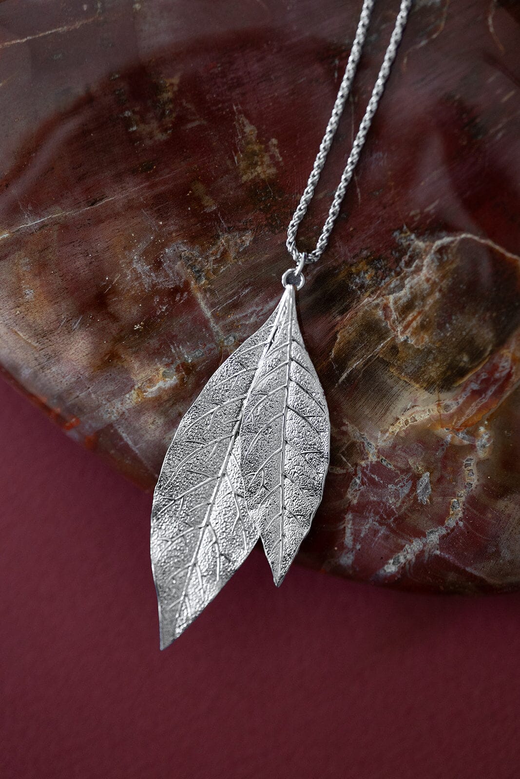 Sautoir Thalie Argent Feuilles Colliers Monsieur Simone
