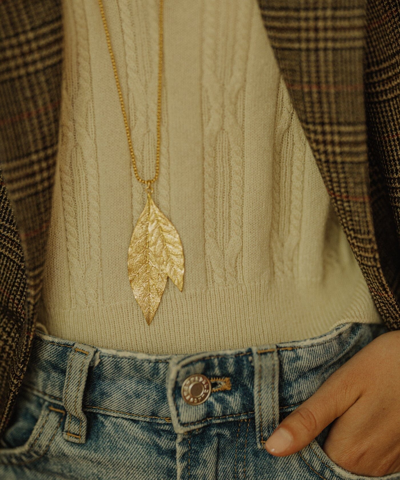 Sautoir Thalie Argent Feuilles Colliers Monsieur Simone