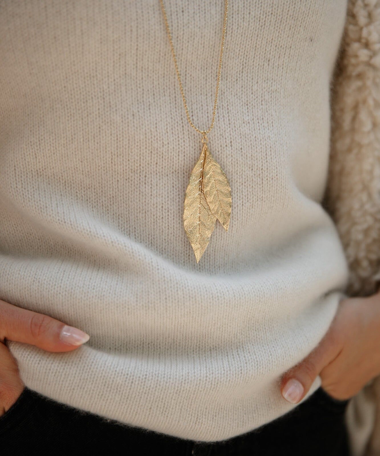 Sautoir Thalie Or Feuilles Colliers Monsieur Simone