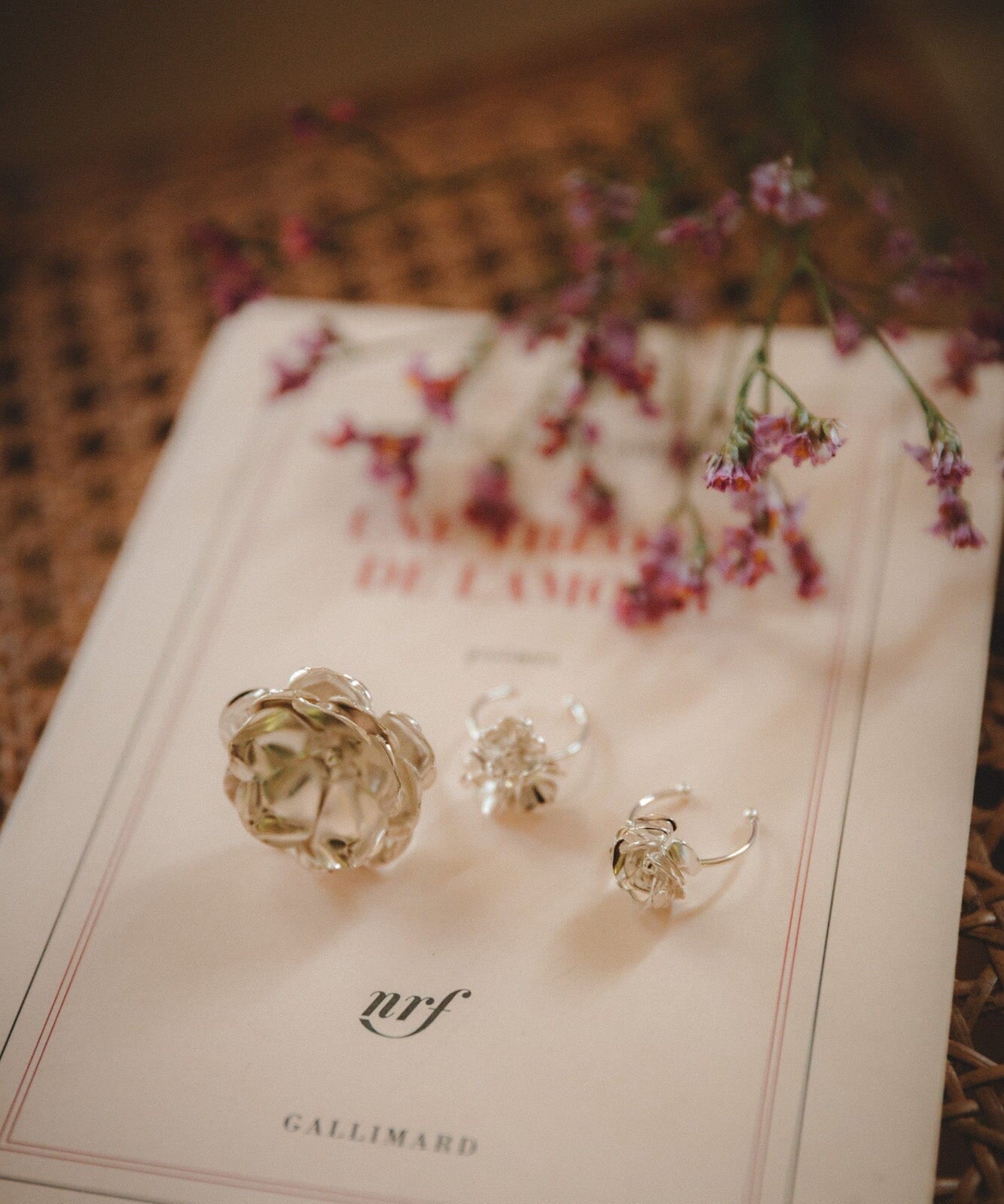 Bague Aglaé Argent Fleur Ajustable Bagues Monsieur Simone
