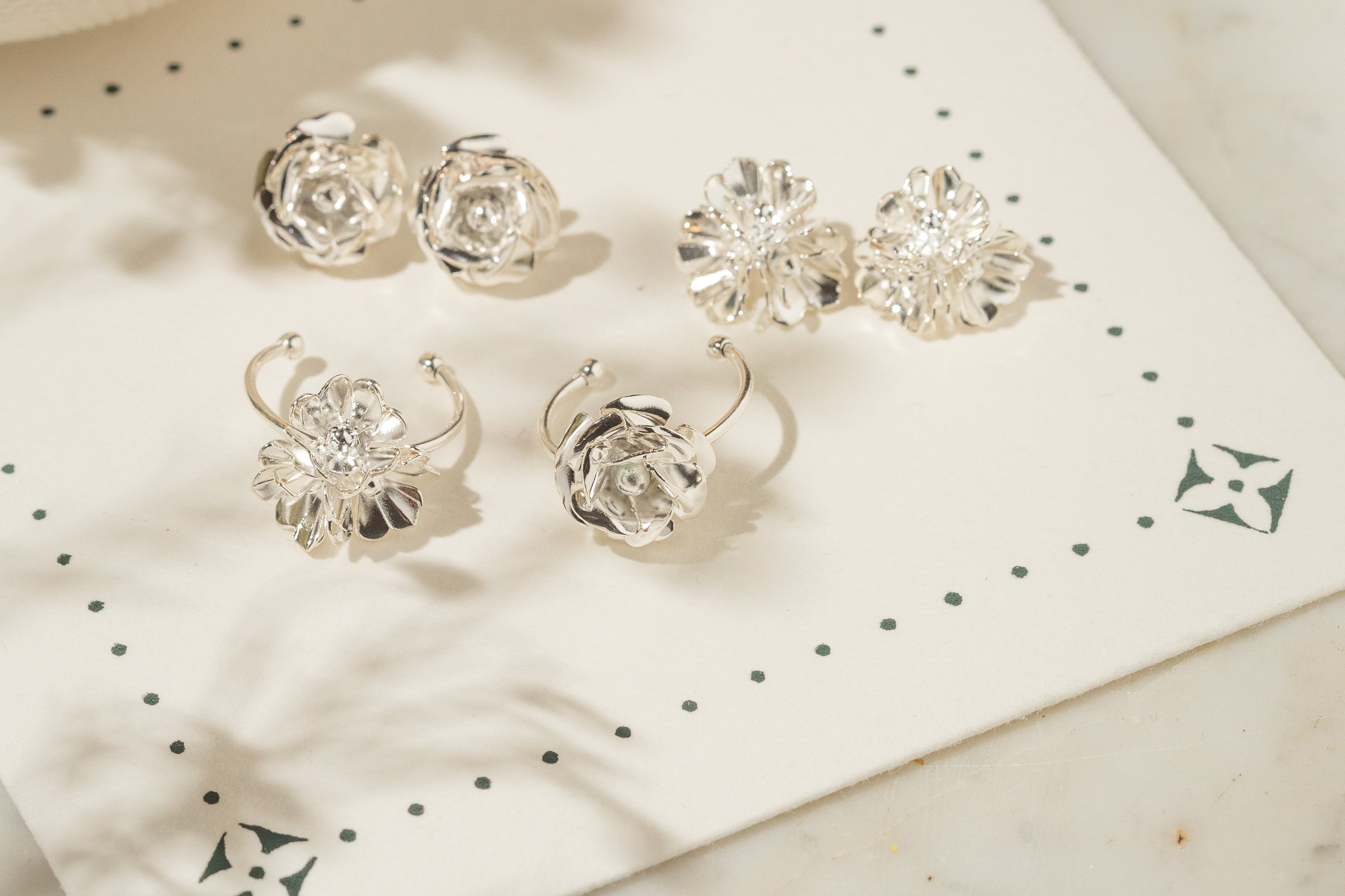 Bague Aglaé Trio Argent Fleurs Ajustable Bagues Monsieur Simone