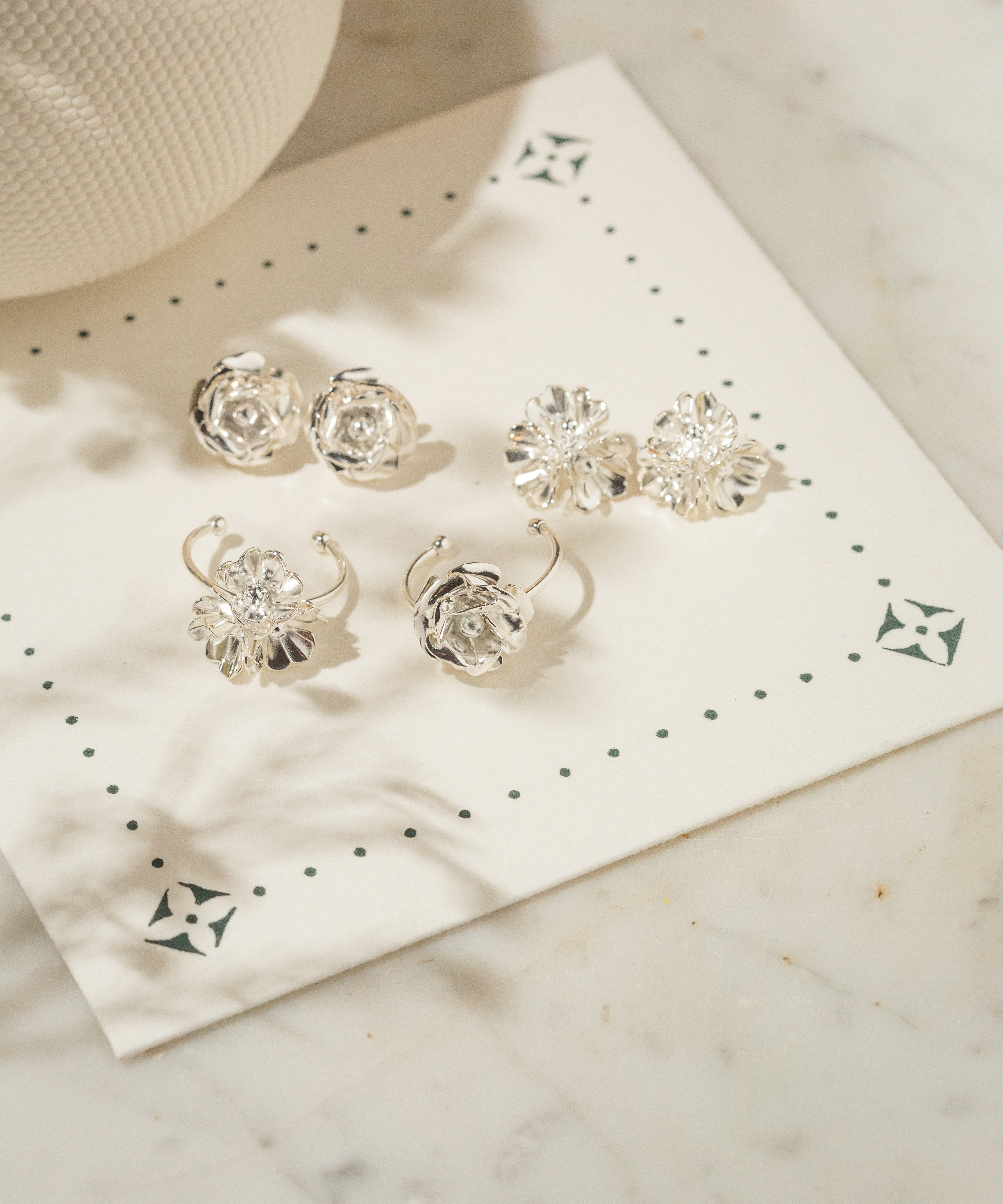 Bague Aglaé Trio Argent Fleurs Ajustable Bagues Monsieur Simone