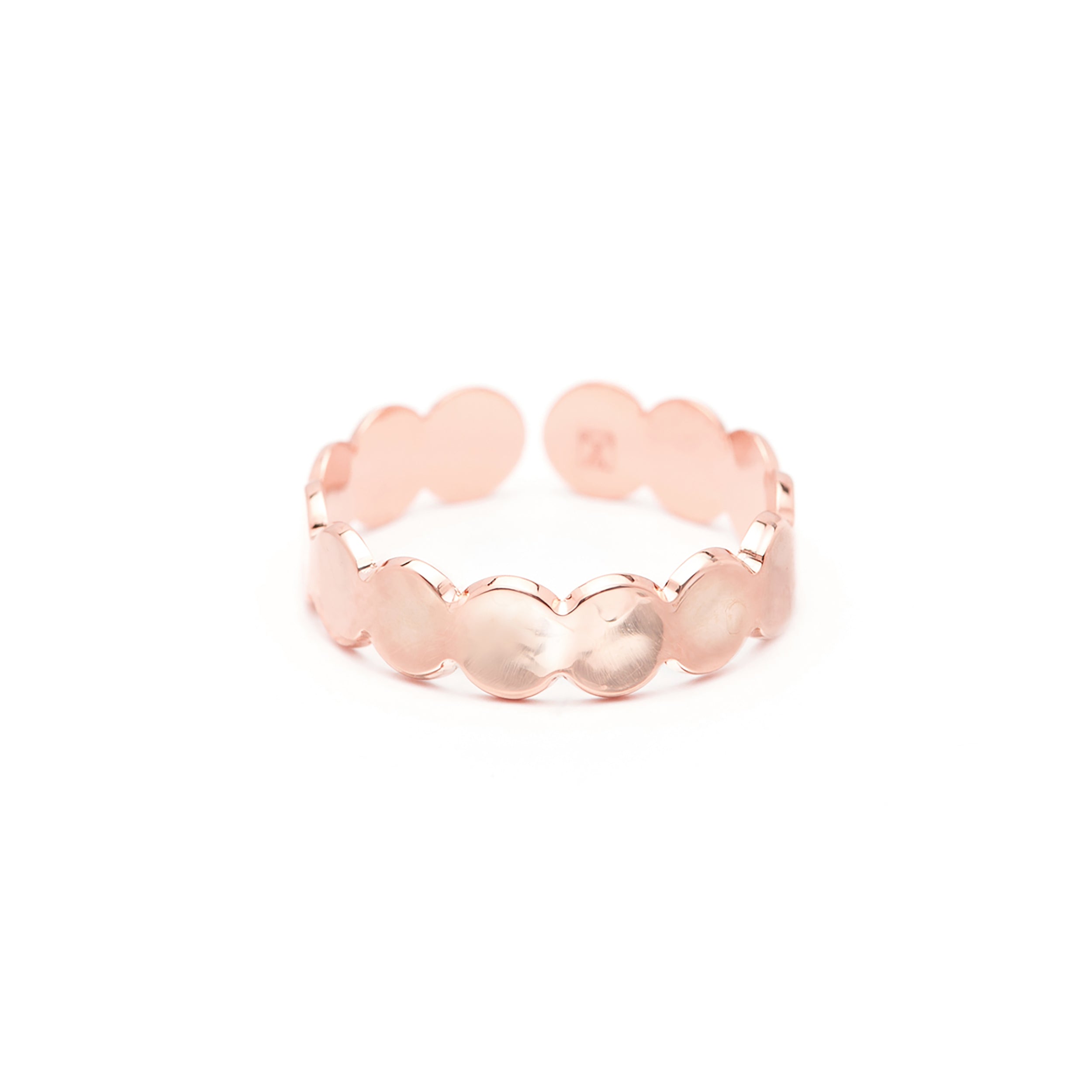 Bague Eliott Or Rose Martelée Ajustable Bagues Monsieur Simone