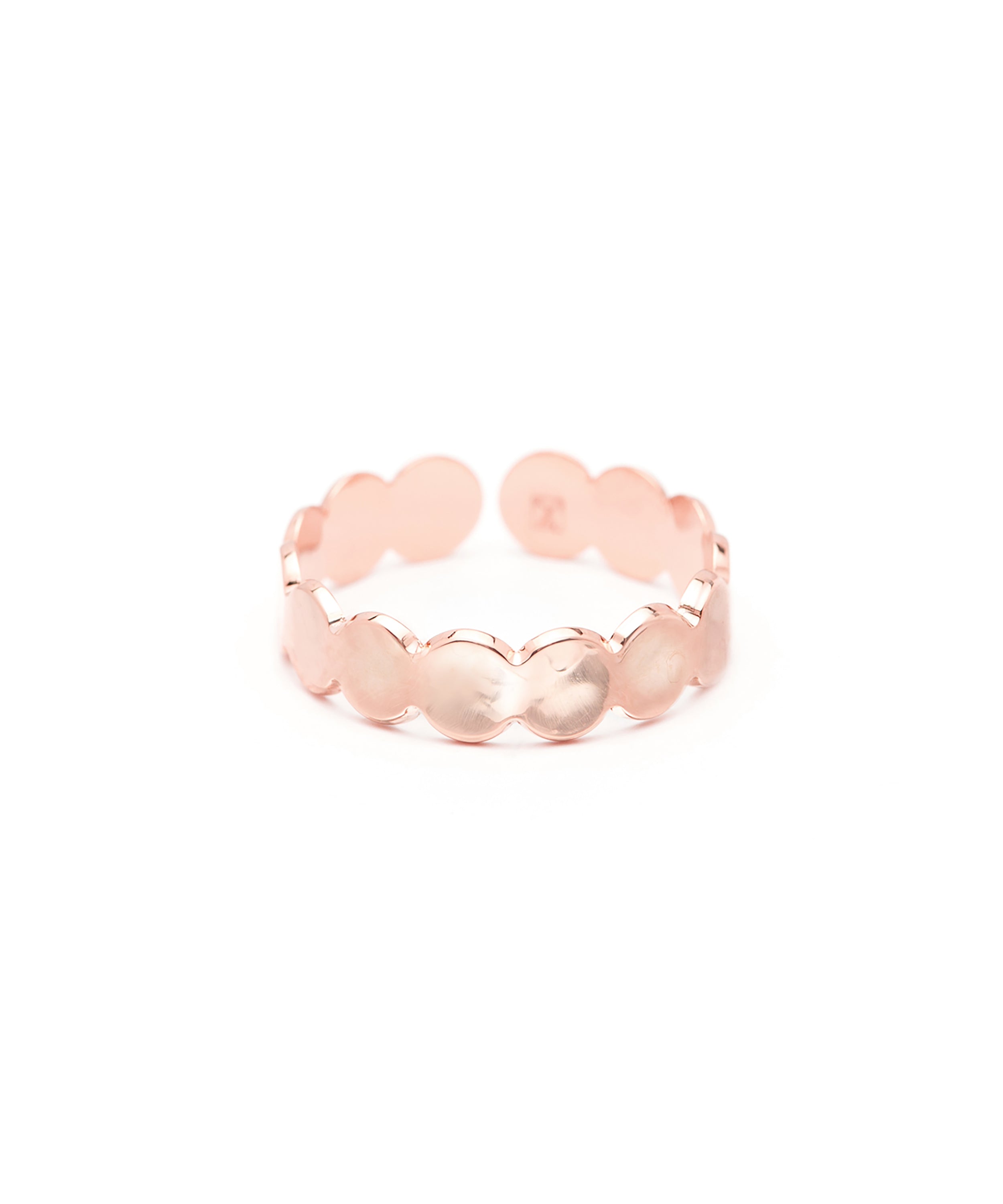 Bague Eliott Or Rose Martelée Ajustable Bagues Monsieur Simone