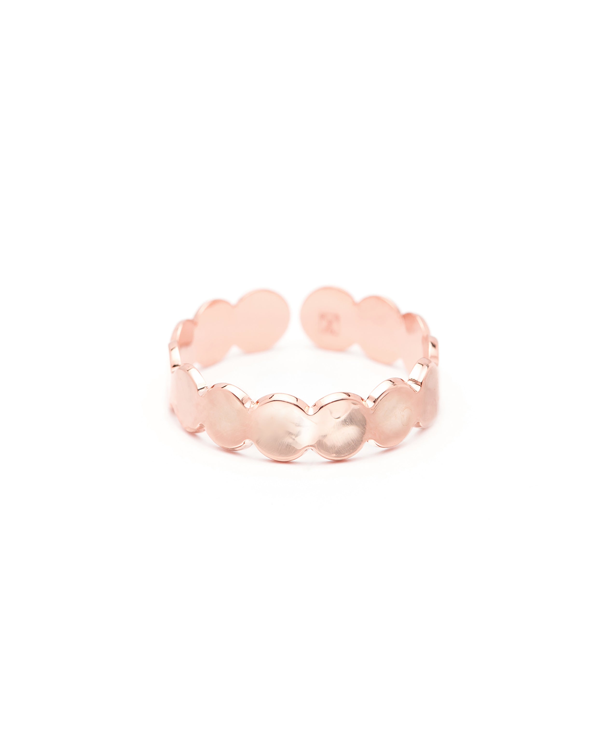 Bague Eliott Or Rose Martelée Ajustable Bagues Monsieur Simone