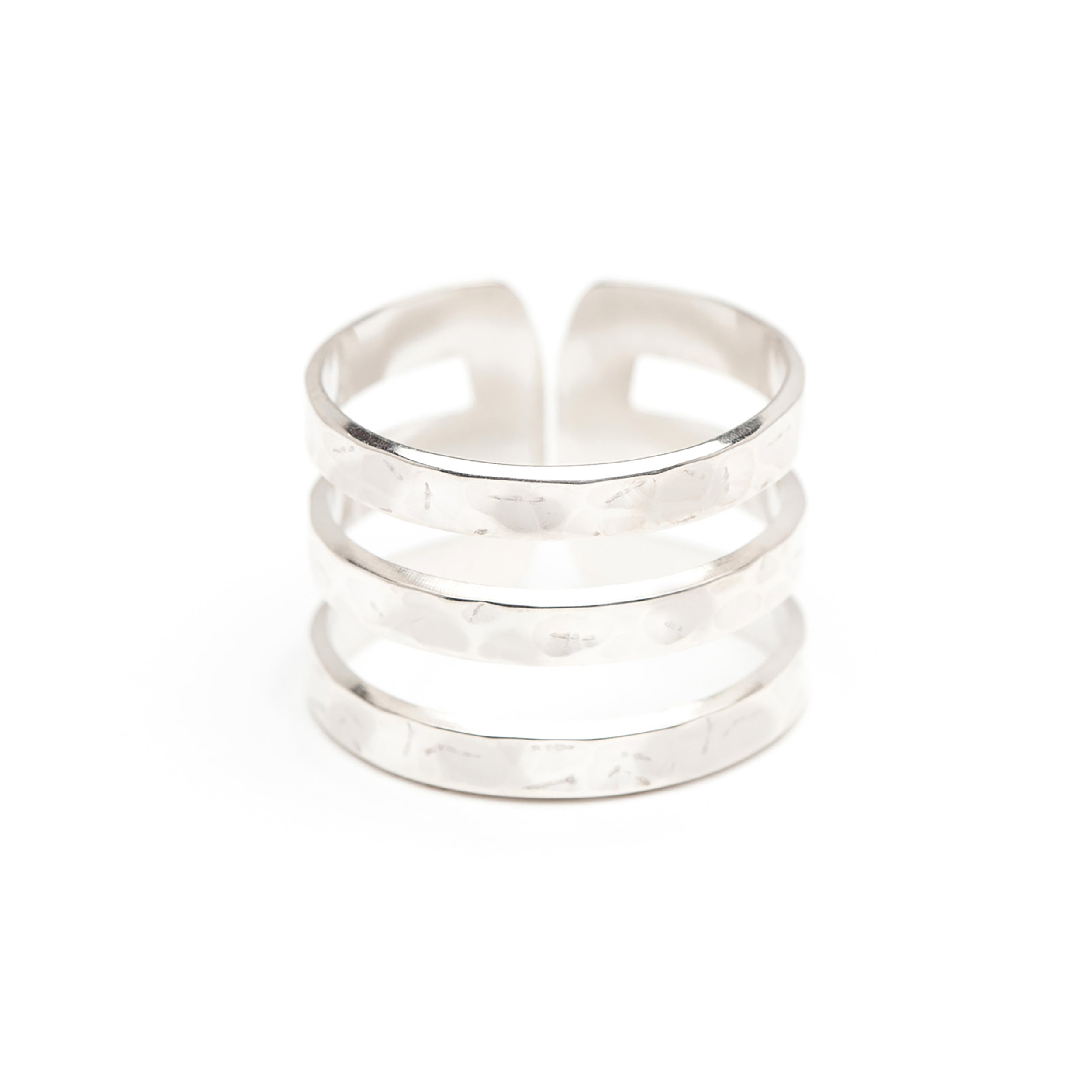 Bague Enzo Argent Martelée Ajustable Bagues Monsieur Simone