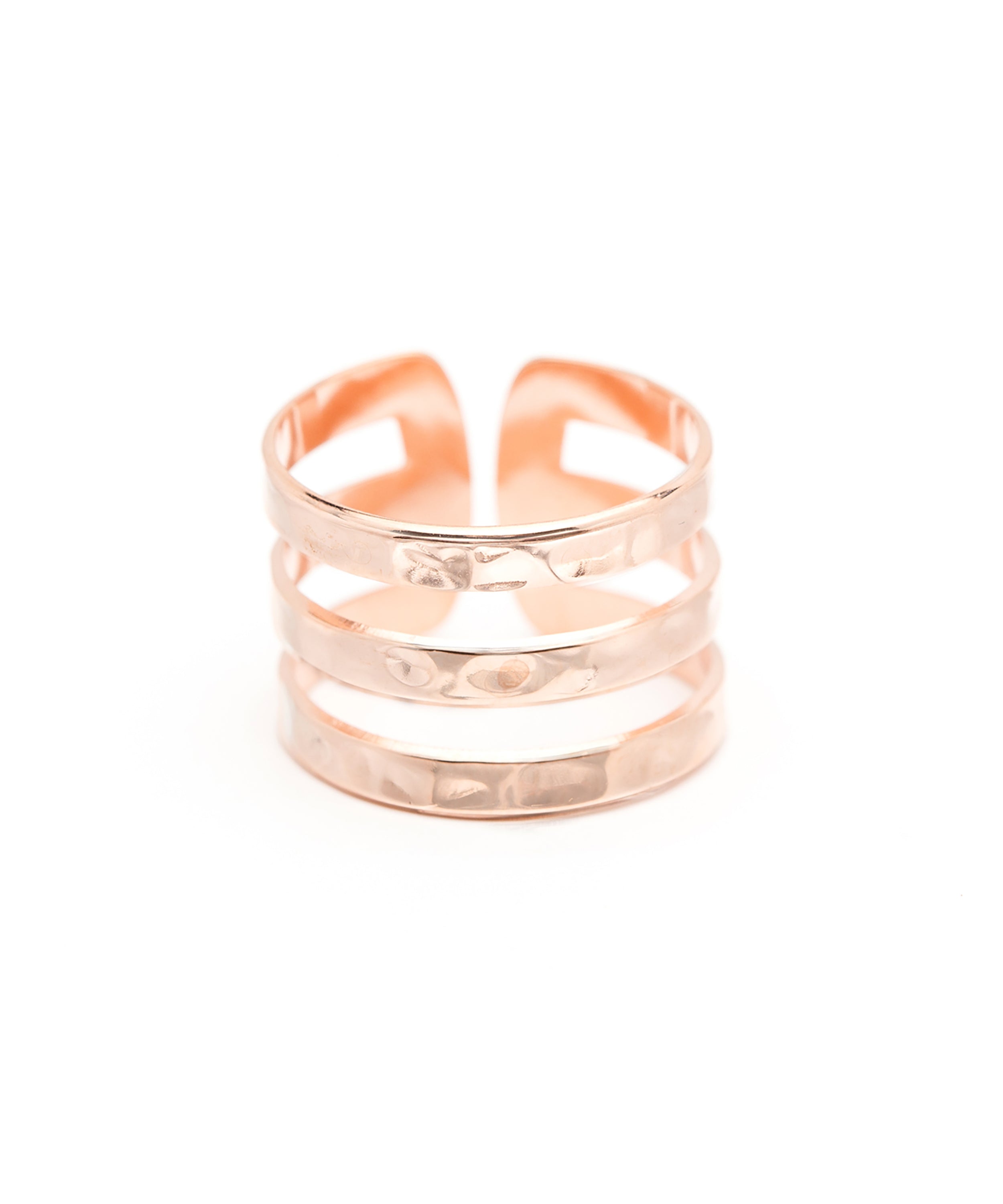 Bague Enzo Or Rose Martelée Ajustable Bagues Monsieur Simone