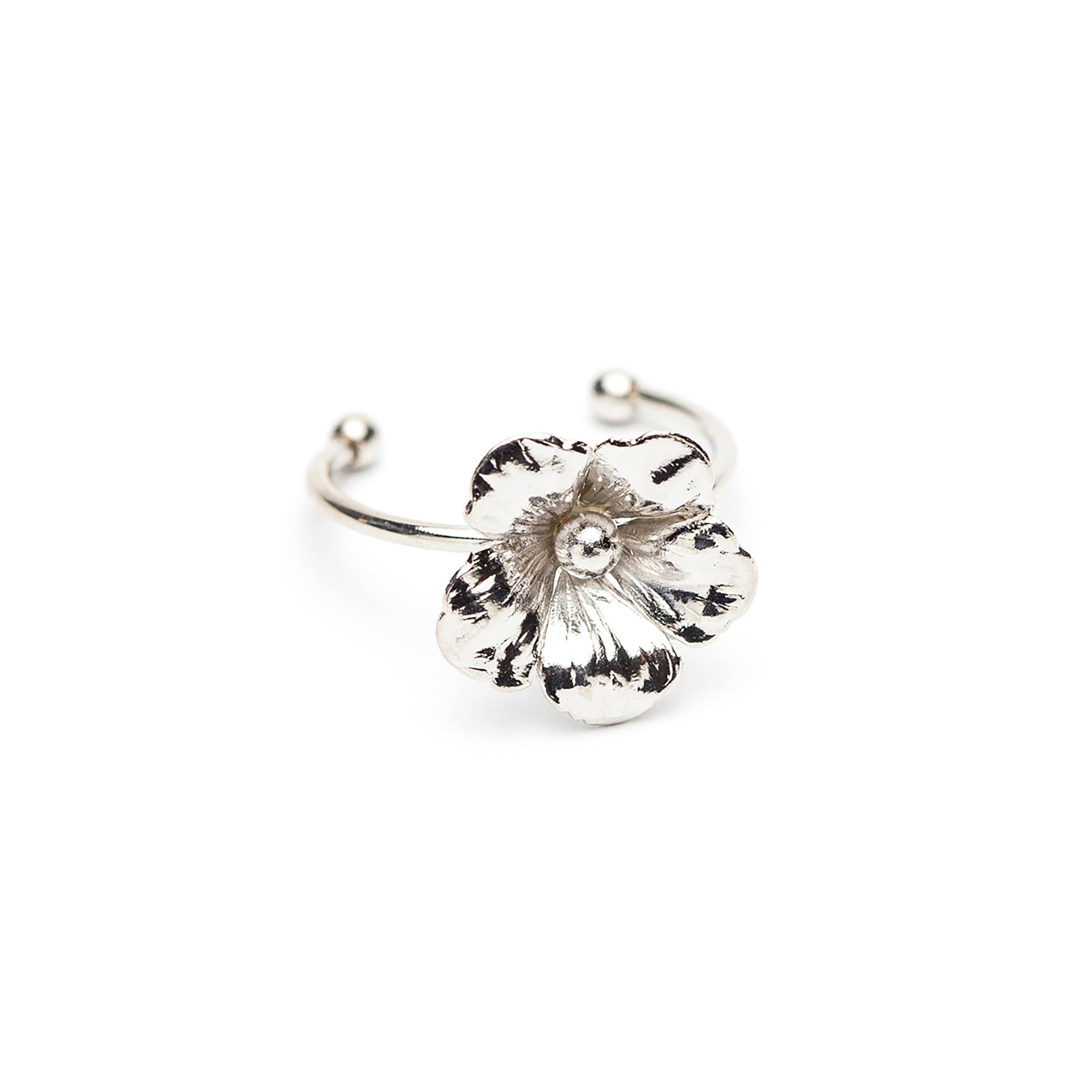 Bague Gaïa Argent Fleur Ajustable Bagues Monsieur Simone