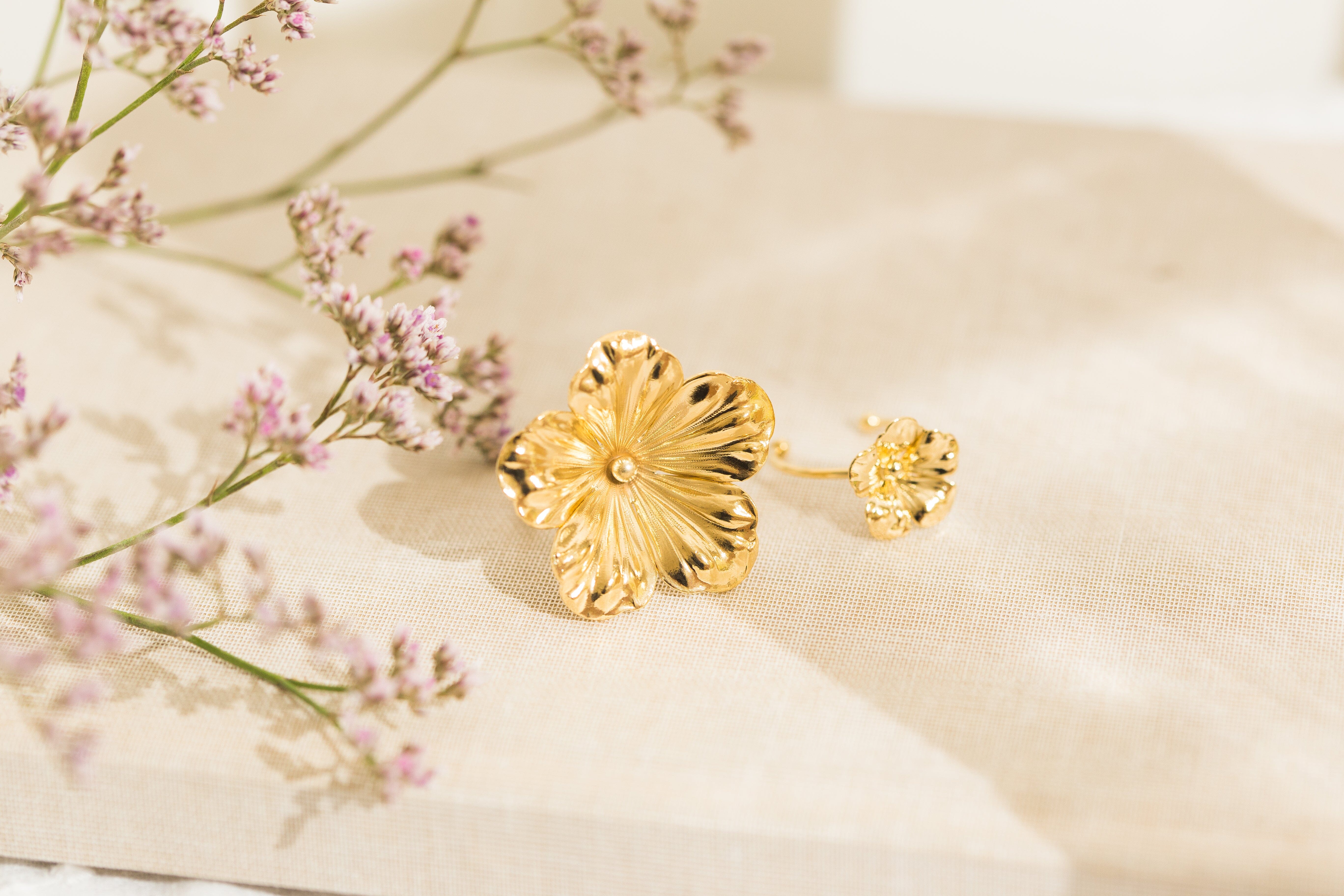 Bague Gaïa Or Fleur Ajustable Bagues Monsieur Simone
