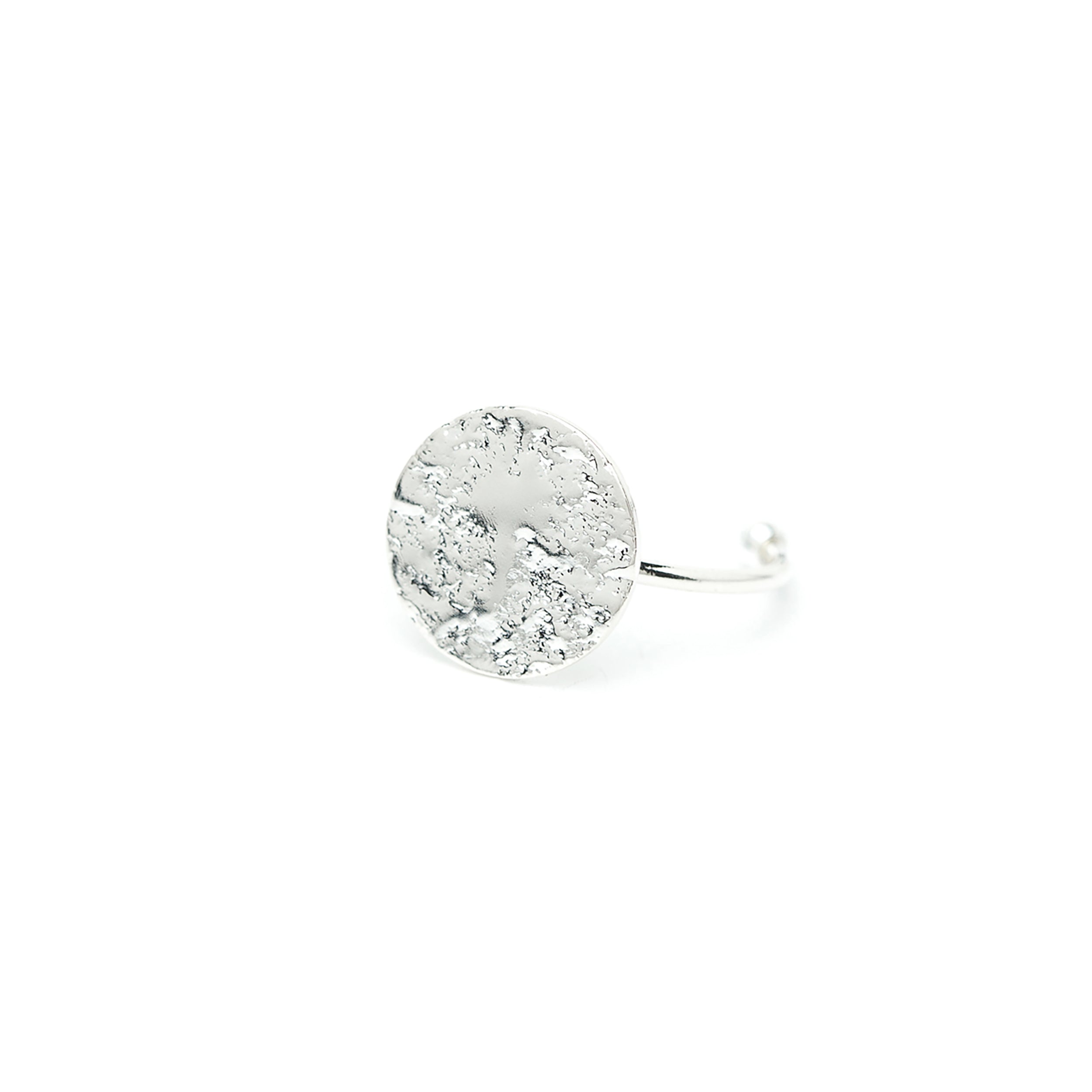 Bague Hestia Argent Rond Martelé Ajustable Bagues Monsieur Simone