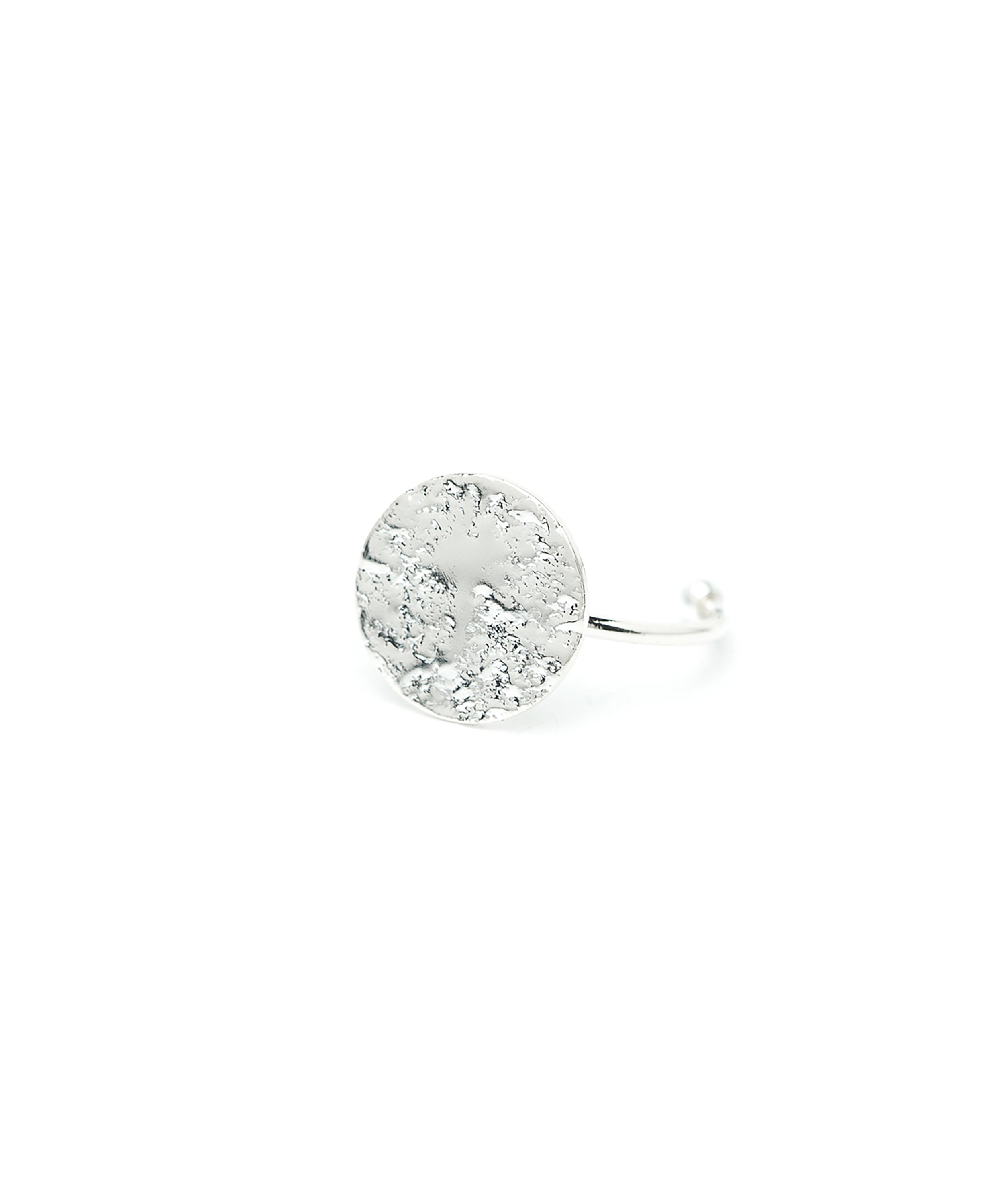 Bague Hestia Argent Rond Martelé Ajustable Bagues Monsieur Simone